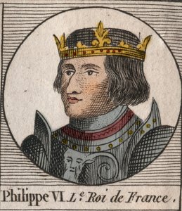 Portrait of Philippe VI of Valois (1294 - 1350), King of France - Engraving from 