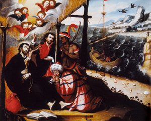 Representation of Saint Francis Xavier (1506-1552), Jesuit Missionary and Co-Founder of the Society of Jesus - Anonymous Painting