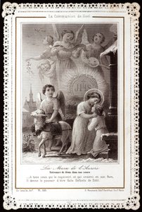 The Christmas Communion. The Mass of the Dawn. Birth of Jesus in our hearts (pious image) by Anonymous Anonymous