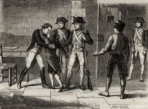 The Dukes of Montpensier and Beaujolais at Fort Saint-Jean in 1793 - Engraving in 