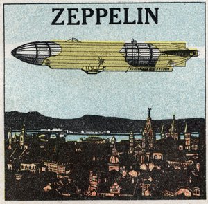 The balloons: zeppelin. Anonymous illustration of 1925. by Anonymous Anonymous