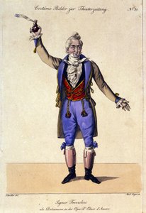 The bass Giuseppe Frezzolini interpreting Doctor Dulcamara in the opera L
