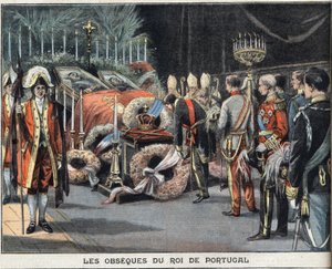 The obsequies of the King of Portugal Charles I (1863-1908) died assassinated on 1 February 1908. Engraving from the newspaper Le Petit Parisien, on 02/23/1908. Private collection. by Anonymous Anonymous