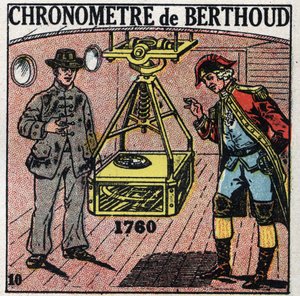 Time: Marine chronometer invented by Ferdinand Berthoud in 1760. Anonymous illustration from 1925. Private collection. by Anonymous Anonymous