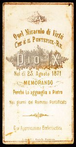 Tribute to Pope Pius IX. Pious image. 19th century. Private collection