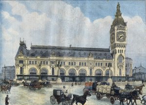 View of the Gare de Lyon in Paris in 1902. Engraving in Le Petit Parisien by Anonymous Anonymous