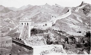 View of the Great Wall of China. Photograph of the early 20th century