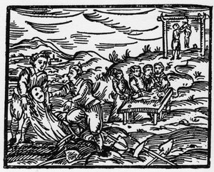 Witches Deterring the Dead in a Cemetery - 