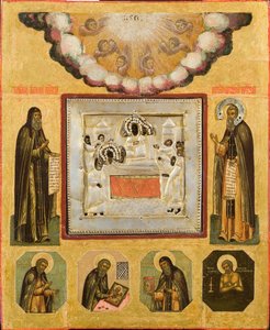 Venerable Anthony and Theodosius of the Caves by Anonymous Russian icon painter