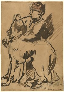 A Boy Holding His Dog by Anonymous artist after Edouard Manet