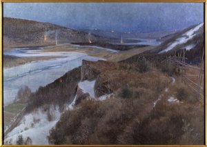 Walpurgis Night in Bergslagen, Grangaerde in Dalarna by Anshelm Schultzberg