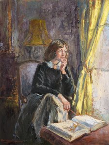 Self portrait by a window