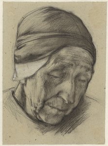 Head of Jantien Klinker, Three-Quarter View by Anthon Gerhard Alexander van Rappard