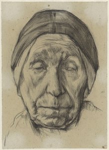 Head of Jantien Klinker, Front View by Anthon Gerhard Alexander van Rappard