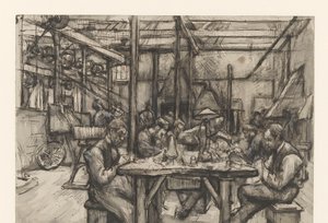 Workshop in the Silver Factory of Begeer by Anthon Gerhard Alexander van Rappard