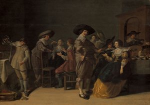 Distinguished Company in a Room by Anthonie (1601-73) Palamedesz