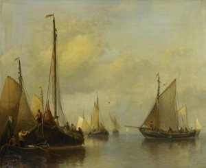 Fishing Boats on Calm Water by Anthonie Waldorp