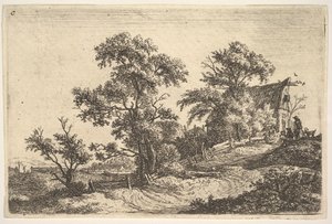 A Cottage on a Hill by Anthonie Waterloo