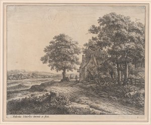 A Large Linden Tree Before an Inn (17th century) by Anthonie Waterloo