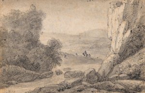 Mountain Landscape with Travelers by Anthonie Waterloo