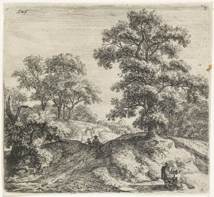 Large Oak Tree Next to a Path (Forest Views, Series B) by Anthonie Waterloo