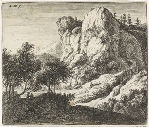 Wooden Bridge by a Rocky Landscape