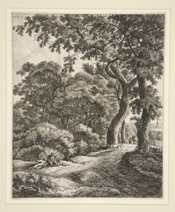 The two travelers resting in the woods by Anthonie Waterloo