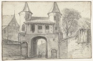 City Gate in Hamburg (?), Seen from the Inside by Anthonie Waterloo
