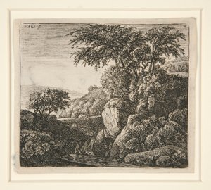 The Small Waterfall, from a set of 4 etchings, B. 3-6