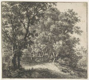 Two Figures by a Gate (Forest Views, Series A) by Anthonie Waterloo