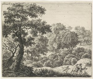 Two Riders on a Forest Path (Wooded Landscapes series) by Anthonie Waterloo