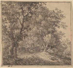 Two Men at a Gate by Anthonie Waterloo