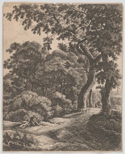 Two Travellers Resting in the Woods by Anthonie Waterloo