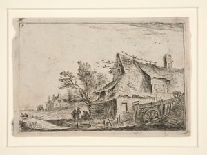 Village with a Watermill, from a set of 12 landscape etchings