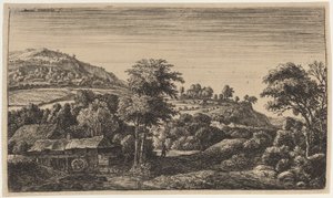 Watermill at the Foot of a Hill by Anthonie Waterloo