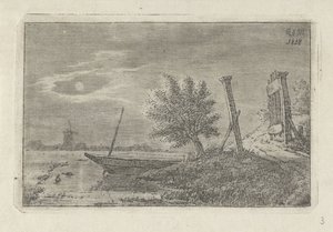 Landscape with Boat and Open Gate by Anthonie Willem Hendrik Nolthenius de Man