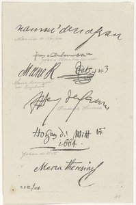 Various Facsimiles of Signatures by Anthonie Willem Hendrik Nolthenius de Man