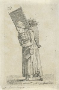 Woman from Luxembourg with a Basket on Her Back by Anthonie Willem Hendrik Nolthenius de Man