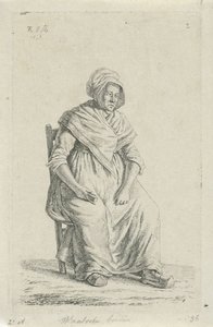 Seated Peasant Woman from Wallonia (Peasants from the United Kingdom of the Netherlands) by Anthonie Willem Hendrik Nolthenius de Man
