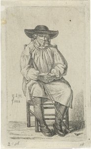 Seated Man with Stick (12 Studie-beeldjes) by Anthonie Willem Hendrik Nolthenius de Man
