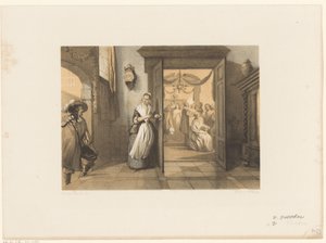 Woman Opens Door for Man by Anthonie van Volkom