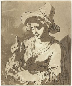 Young Woman with Fan by Anthonie van den Bos