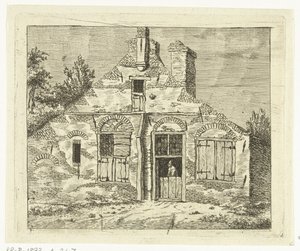 Man in Old House Looking Out Over the Door by Anthonie van den Bos