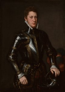 Portrait of a Man in Armor by Anthonis van Dashorst (c.1519-1576/77) (circle of) Mor
