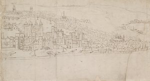 Panorama of London as seen from Southwark: The Tower by Anthonis van den Wyngaerde