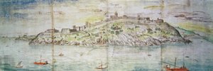 Panoramic View of Tarragona, Spain by Anthonis van den Wyngaerde