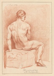 Sitting Male Nude, Seen from the Back (3rd Prize 1769) by Anthony Andriessen