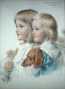 Portrait of Conrad and Violet Flower by Anthony Frederick Augustus Sandys