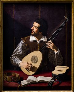 Theorbo Player by Antiveduto Gramatica