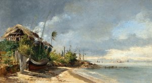 A View of the Beach, São Domingos, Niterói, RJ by Antonio Parreiras